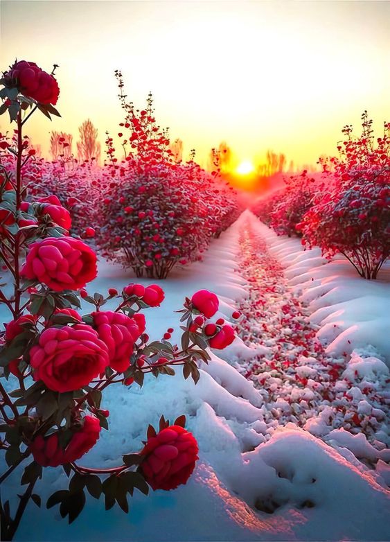 exquisite roses blooming amidst a blanket of pristine white snow – The Daily Worlds