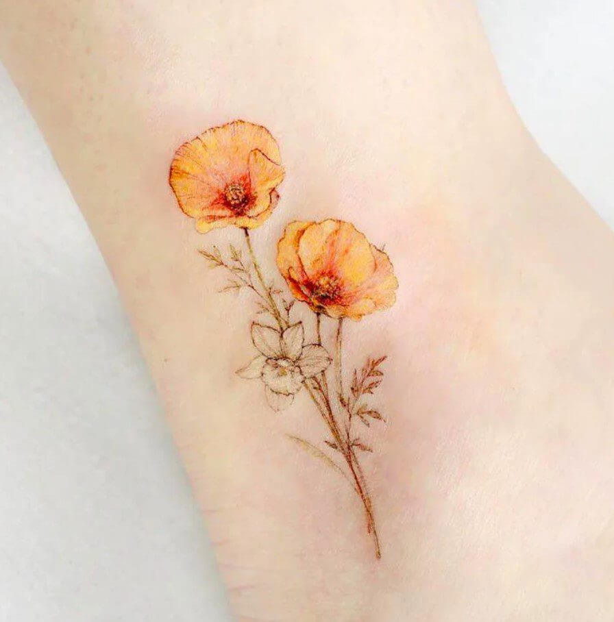 25 Colorful Floral Tattoos That Are Anything But Boring - 173