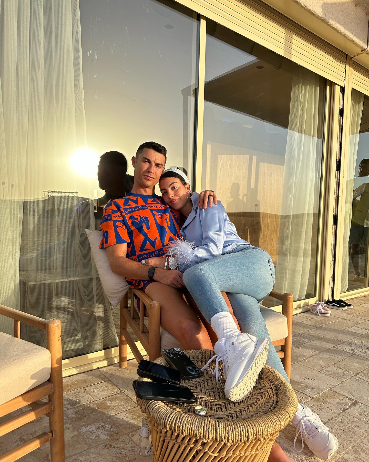 Loved-up Ronaldo and Georgina Rodriguez were enjoying their new surroundings at the mansion
