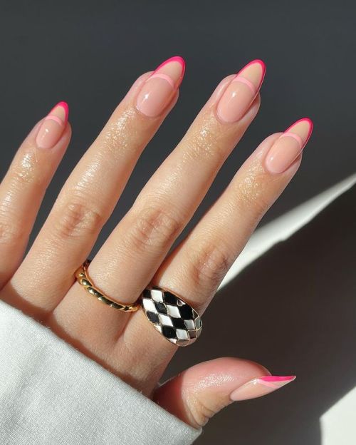 Pink Negative Space Nails