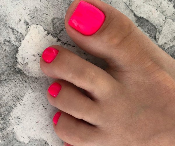 Hot Pink Toe Nails