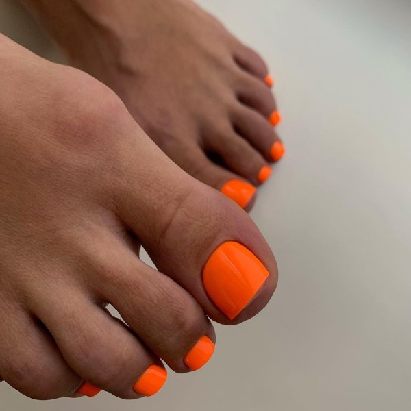 Hot Orange Pedicure