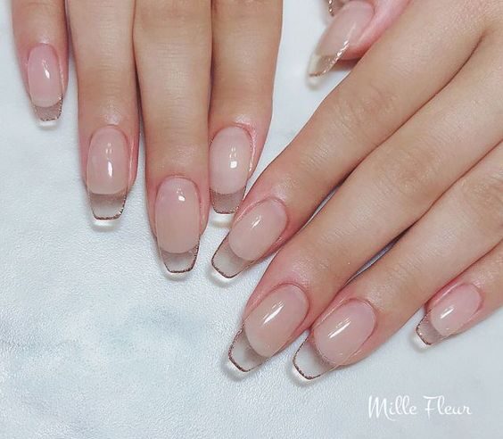 Plain and simple coffin shaped clear nails