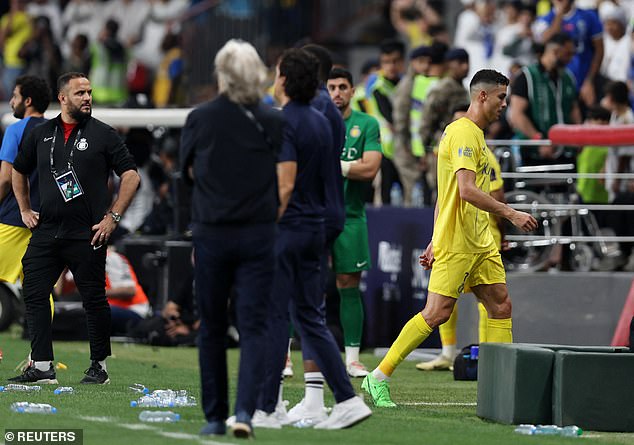 Ronaldo leaves the pitch incensed over the decision as Al-Nassr crashed out of the cup