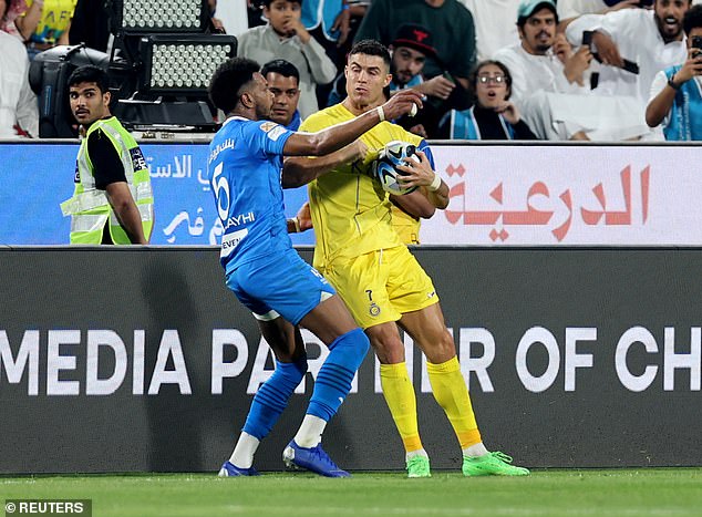 Cristiano Ronaldo saw red following a clash with Al Hilal's Ali Al-Bulaihi on Monday evening