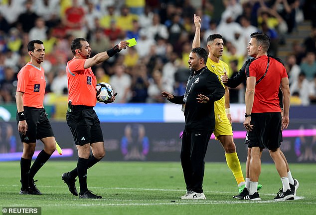 Earlier in the game Ronaldo was booked following protests over a disallowed Al-Nassr goal