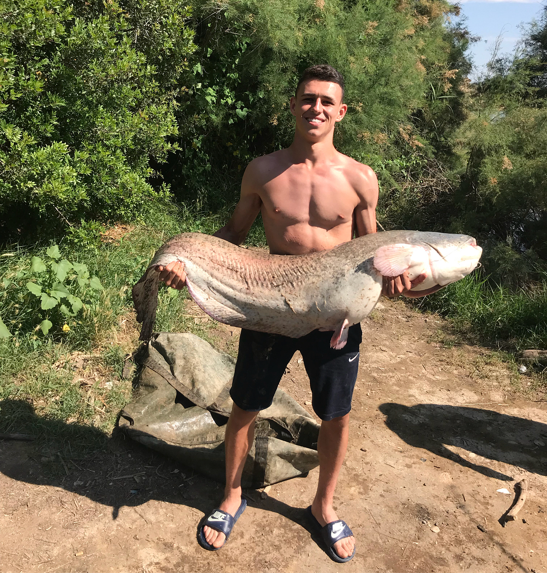 On a trip to Spain, Foden once hooked a huge catfish