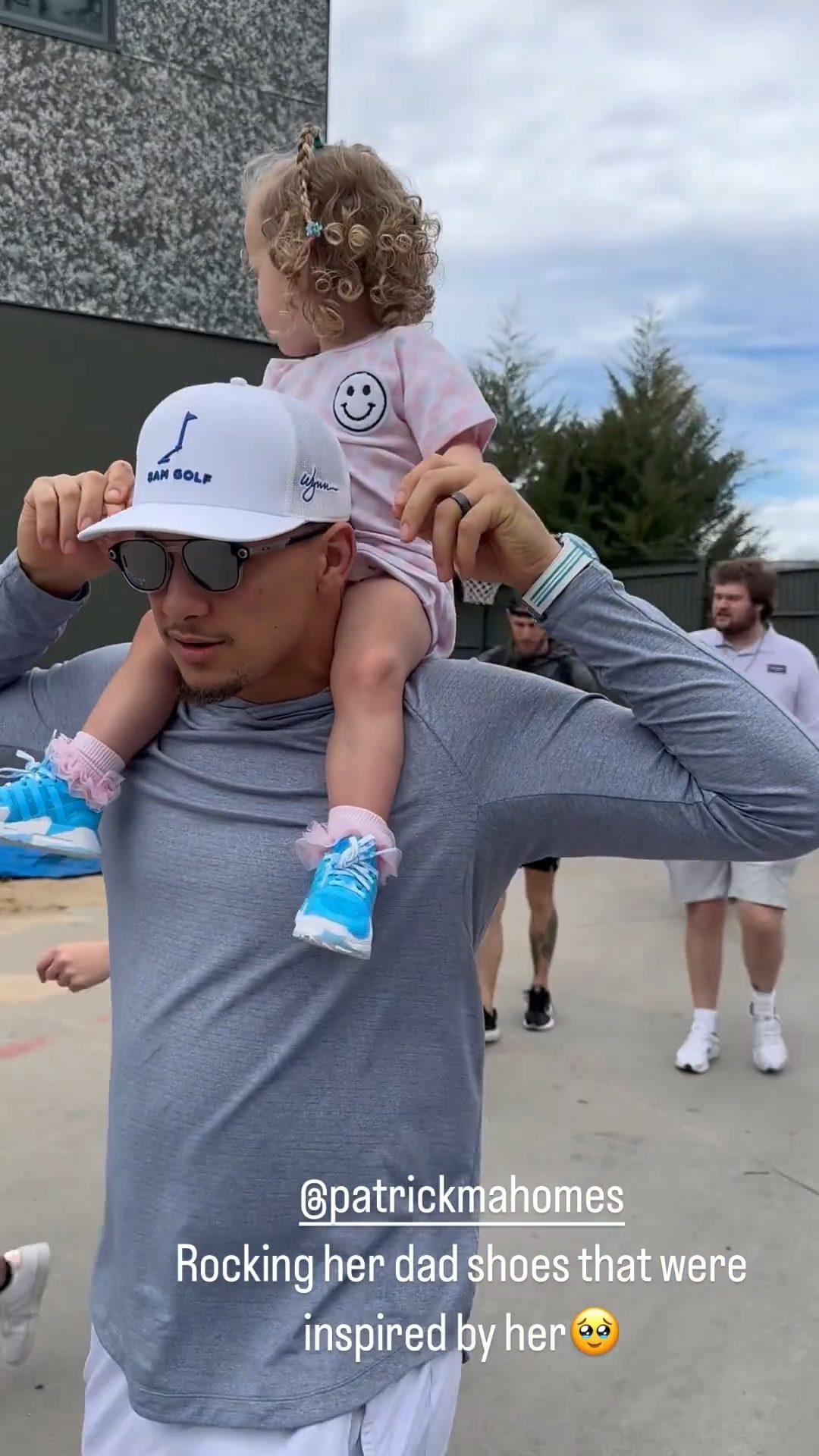 Patrick Mahomes And His Daughter Sterling Wear Matching Sneakers - The Blast