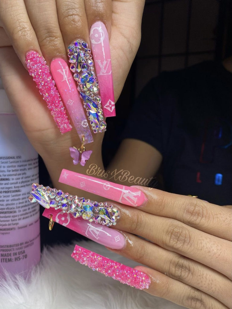 45 Kawaii Nails : Pink Ombre Stiletto Kawaii Nails