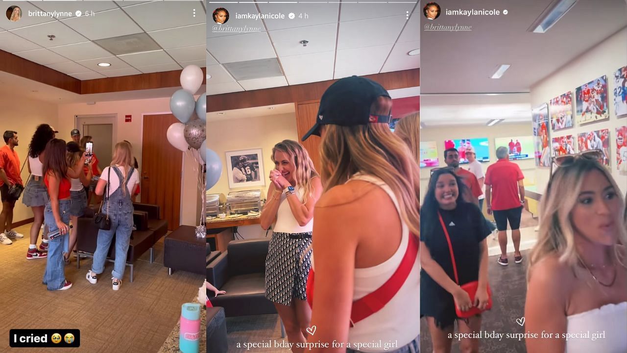 I cried" - Brittany Mahomes gets emotional as Kayla Nicole and girls crew  throw surprise birthday party