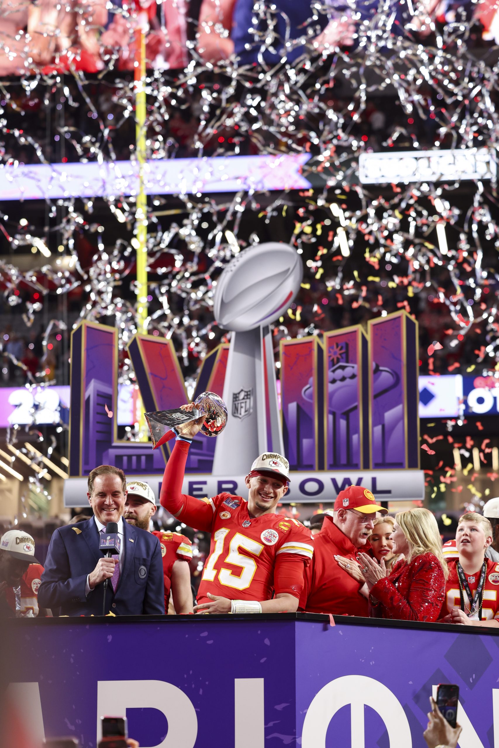 Mahomes has won three Super Bowls including the most recent one against the San Francisco 49ers in February
