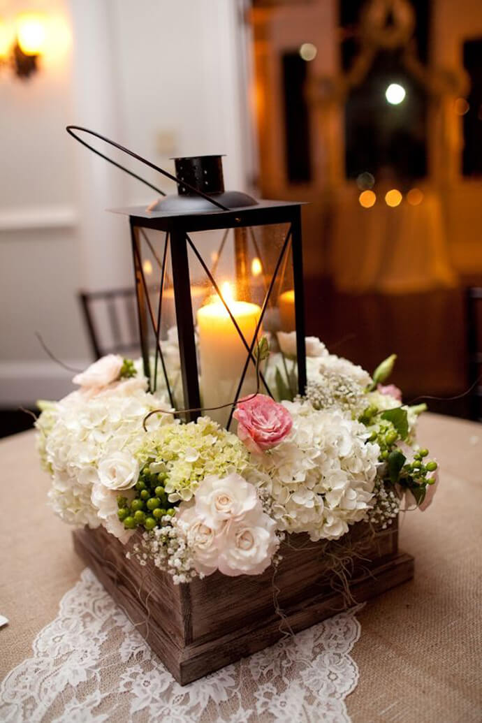 Elegant Lantern with Flowerbox Border