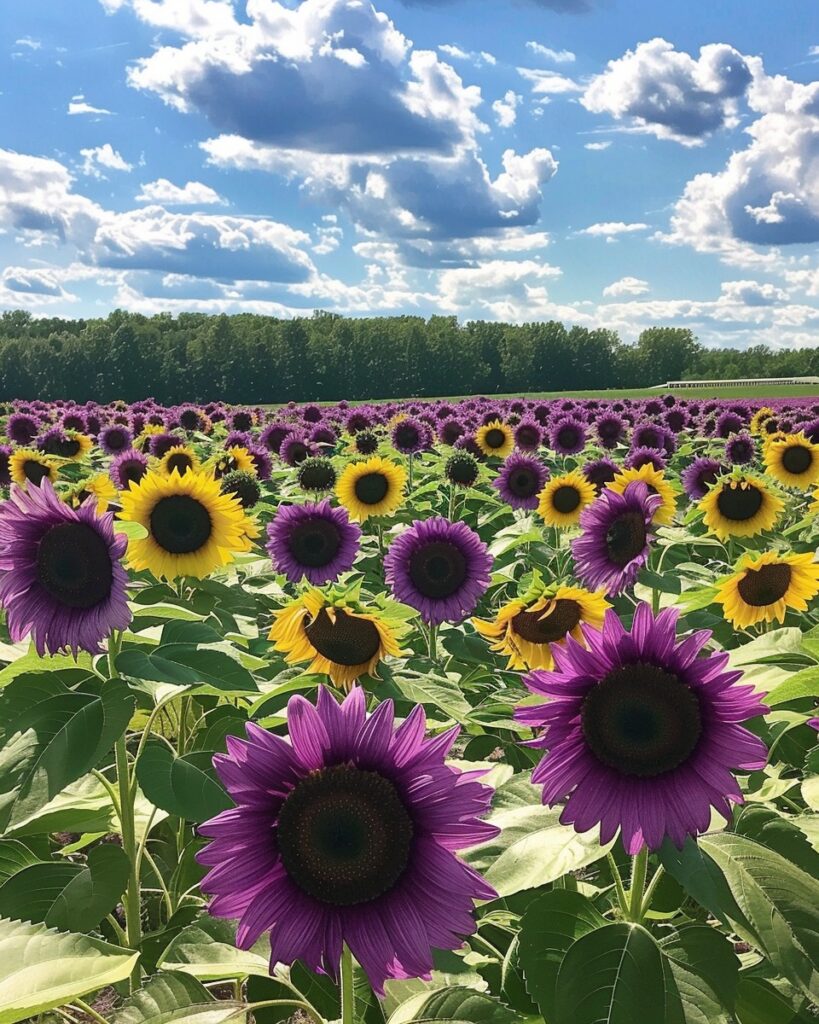 Sunflower Field 'Purple Majesty Mix'