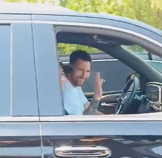 Inter Miami superstar Lionel Messi was seen greeting fans in Florida at a traffic stop