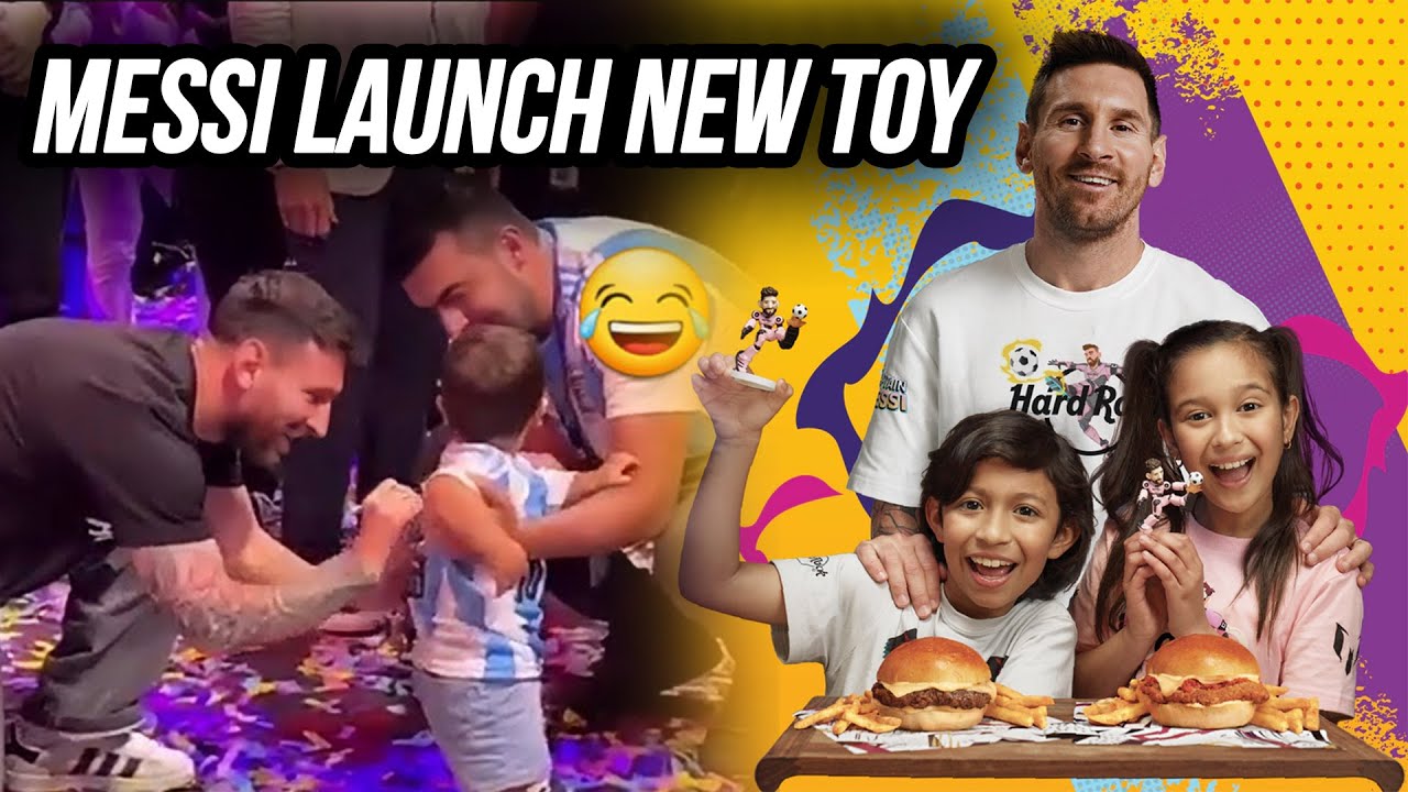 Messi Surprises Young Fans with Captain Messi Superhero Toy! - YouTube