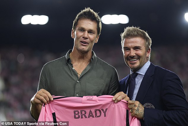 Beckham also presented Brady with his own Inter Miami jersey before the MLS game