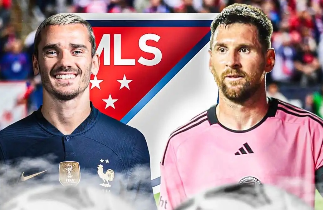 Antoine Griezmann (left) is coming to MLS, but will not be on the same team as Messi