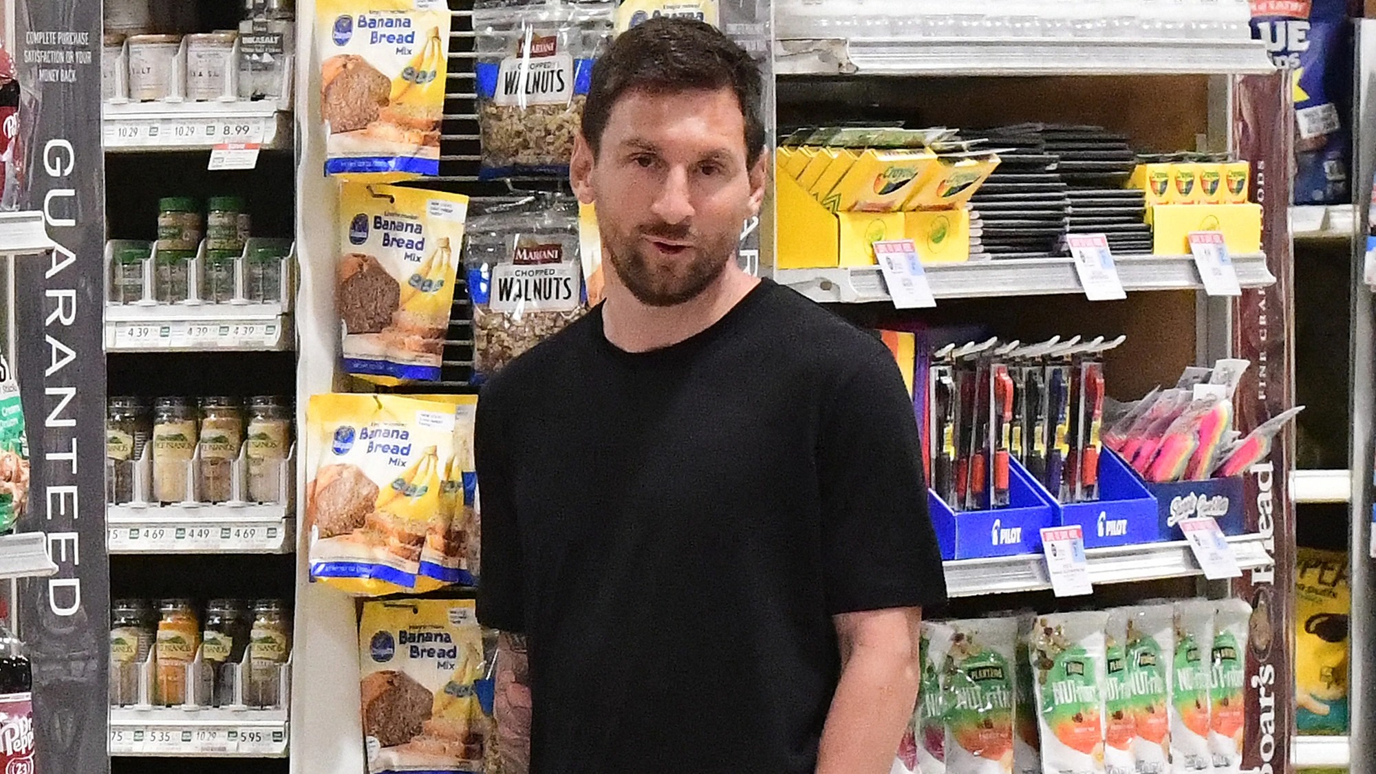 Lionel Messi loads up on jumbo packs of American cereal as he poses for  selfies with stunned fans in Miami supermarket | The Sun