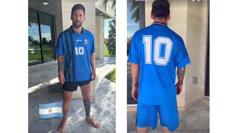 Lionel Messi se viste de Diego Maradona con histórico jersey